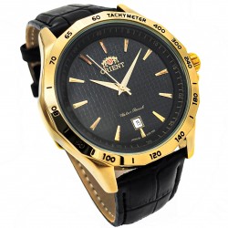 Orient for men steel gold plate black code OR001LB